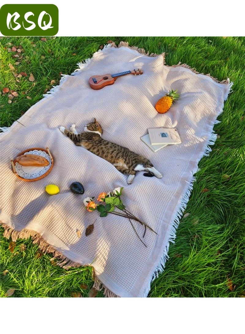 BSQ Extra Large Picnic Blanket | Outdoor Use | Suitable for 3-5 Adults | Camping | Lawn | Parks, etc. | Cute and Creative Gift for Couples | Wedding Registration Gift | Suitable for Camping | Parks | Beaches - Image 1